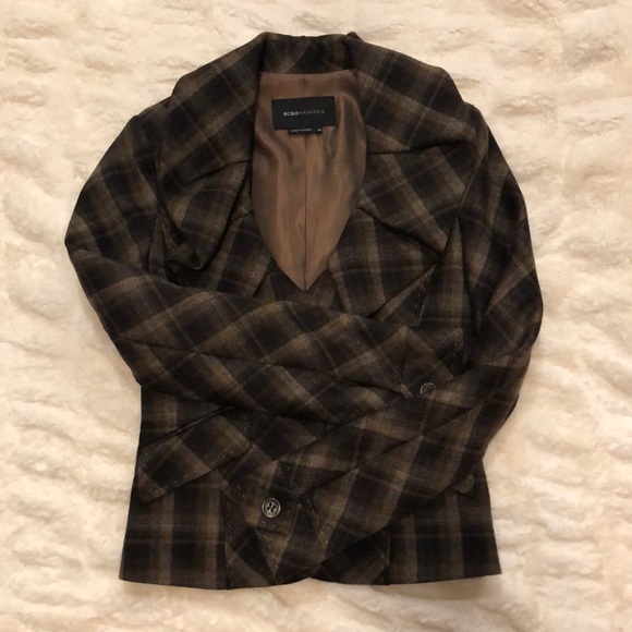 Plaid jaket with front ruffles - Picture 2 of 6